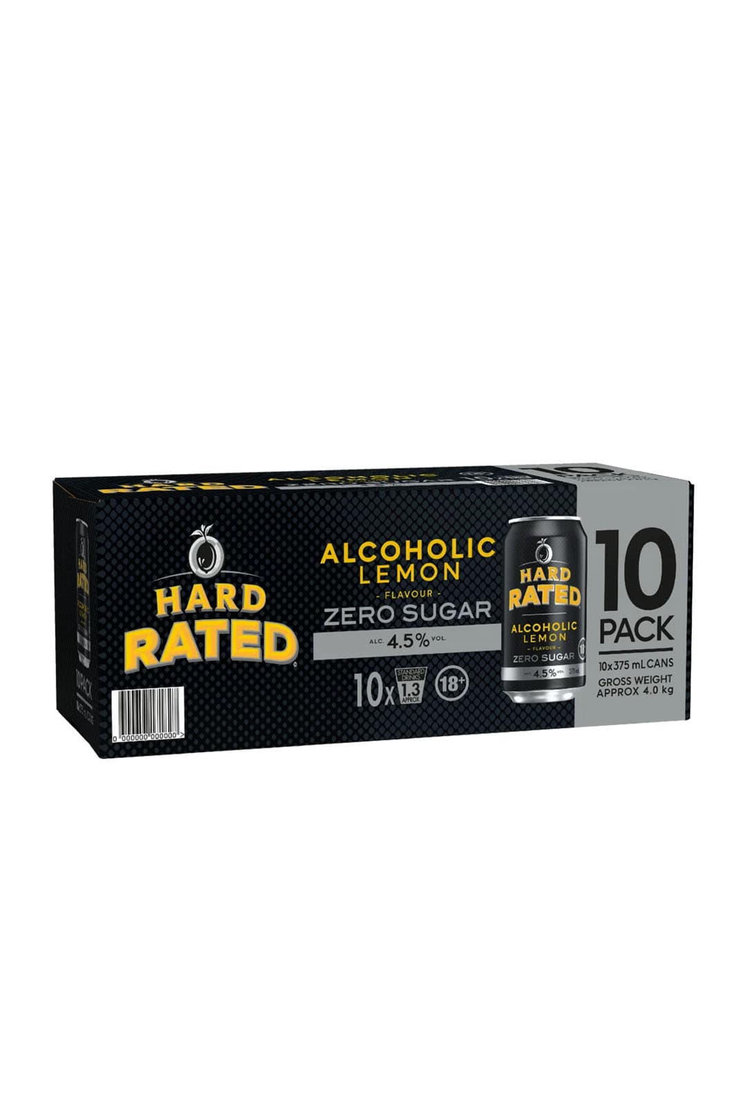 HARD RATED Alcoholic Lemon Zero Sugar 4.5% Cans 375mL