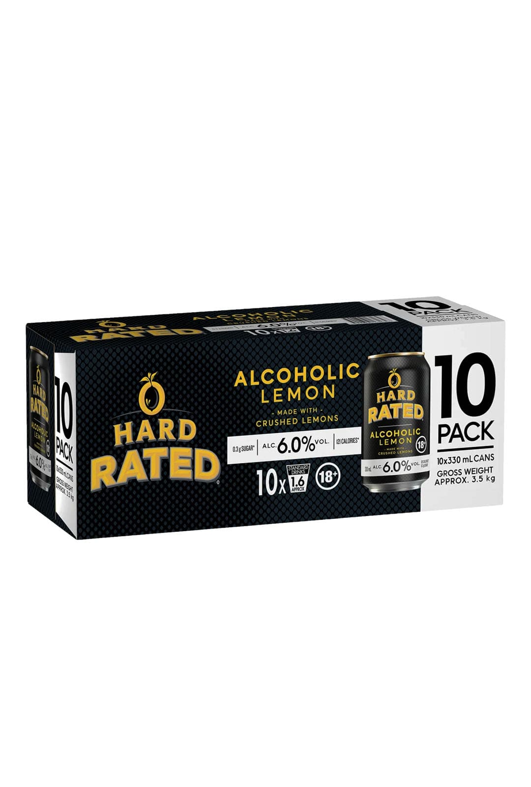 HARD RATED Alcoholic Lemon 6% Cans 330mL