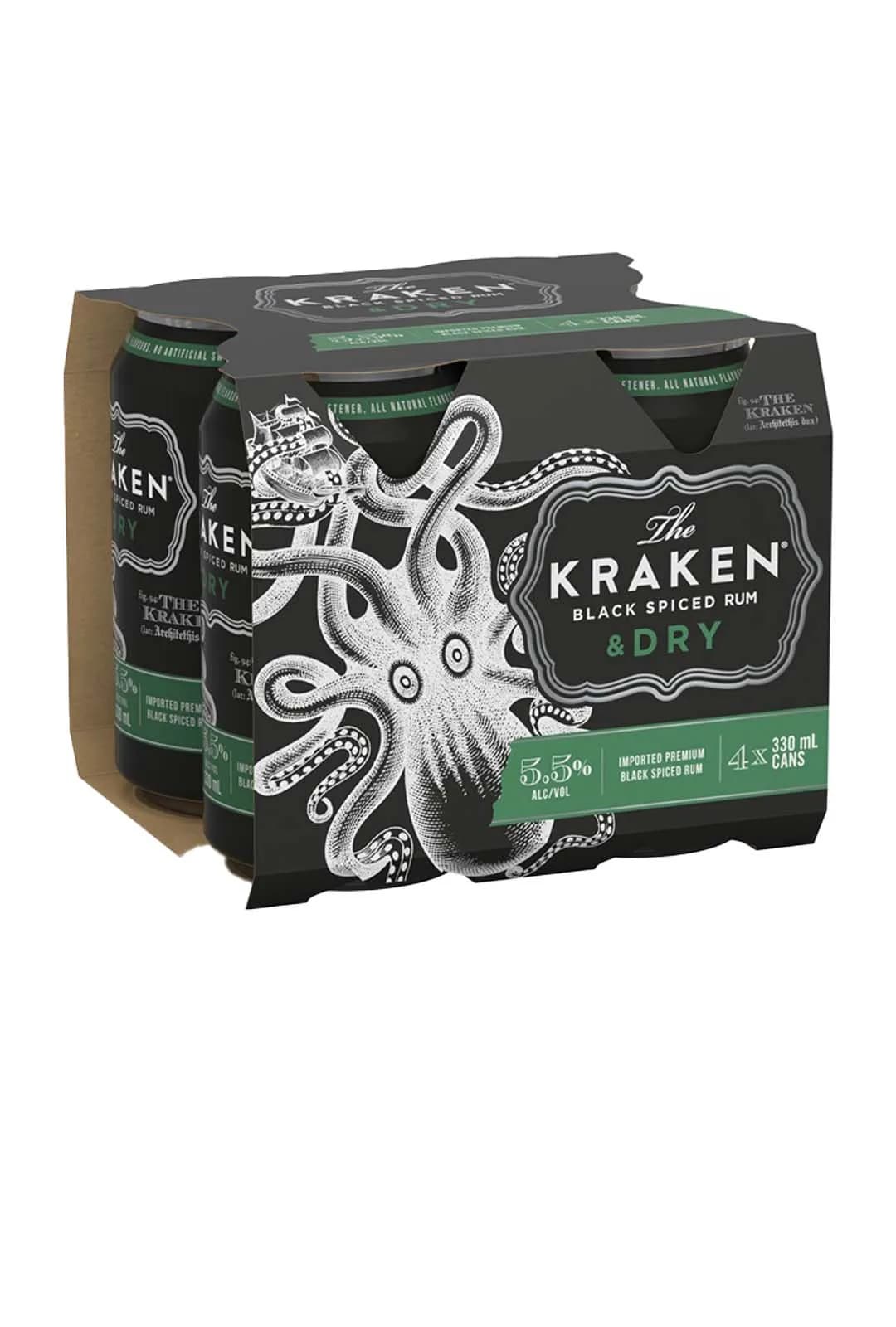 Kraken Spiced Kraken Spiced Rum & Dry Cans 330mL