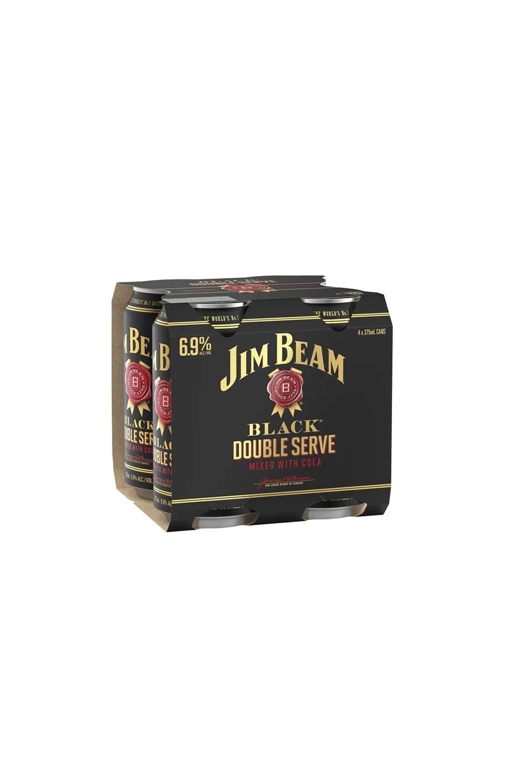 Jim Beam Black Double Serve Cans 375mL