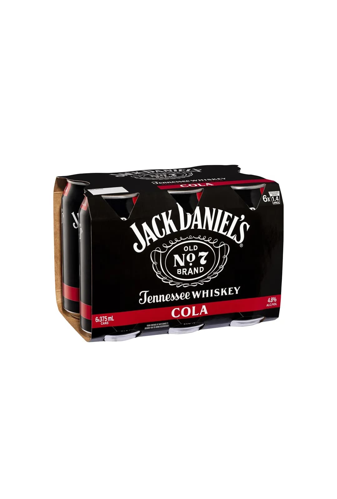Jack Daniel Tennessee Whisky & Cola Cans 375mL