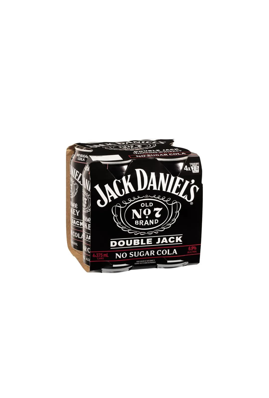 Jack Daniel Double Jack & No Sugar Cola Cans 375mL