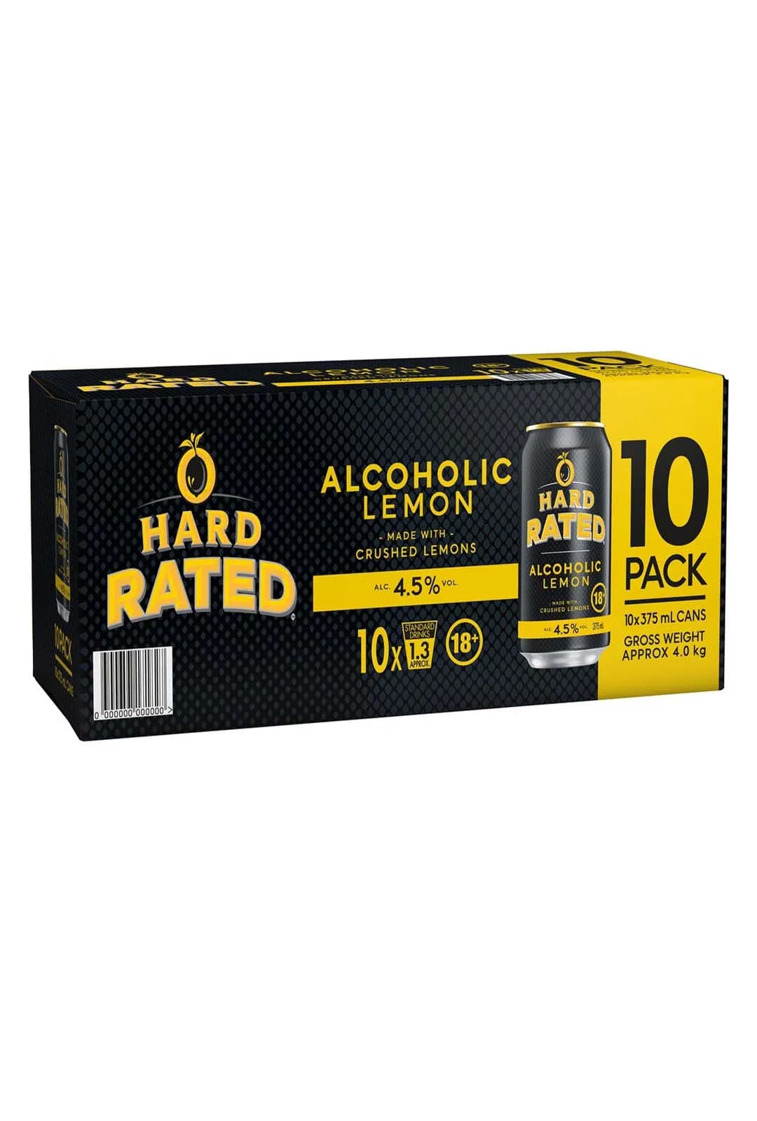 HARD RATED Alcoholic Lemon 4.5% Cans 375mL