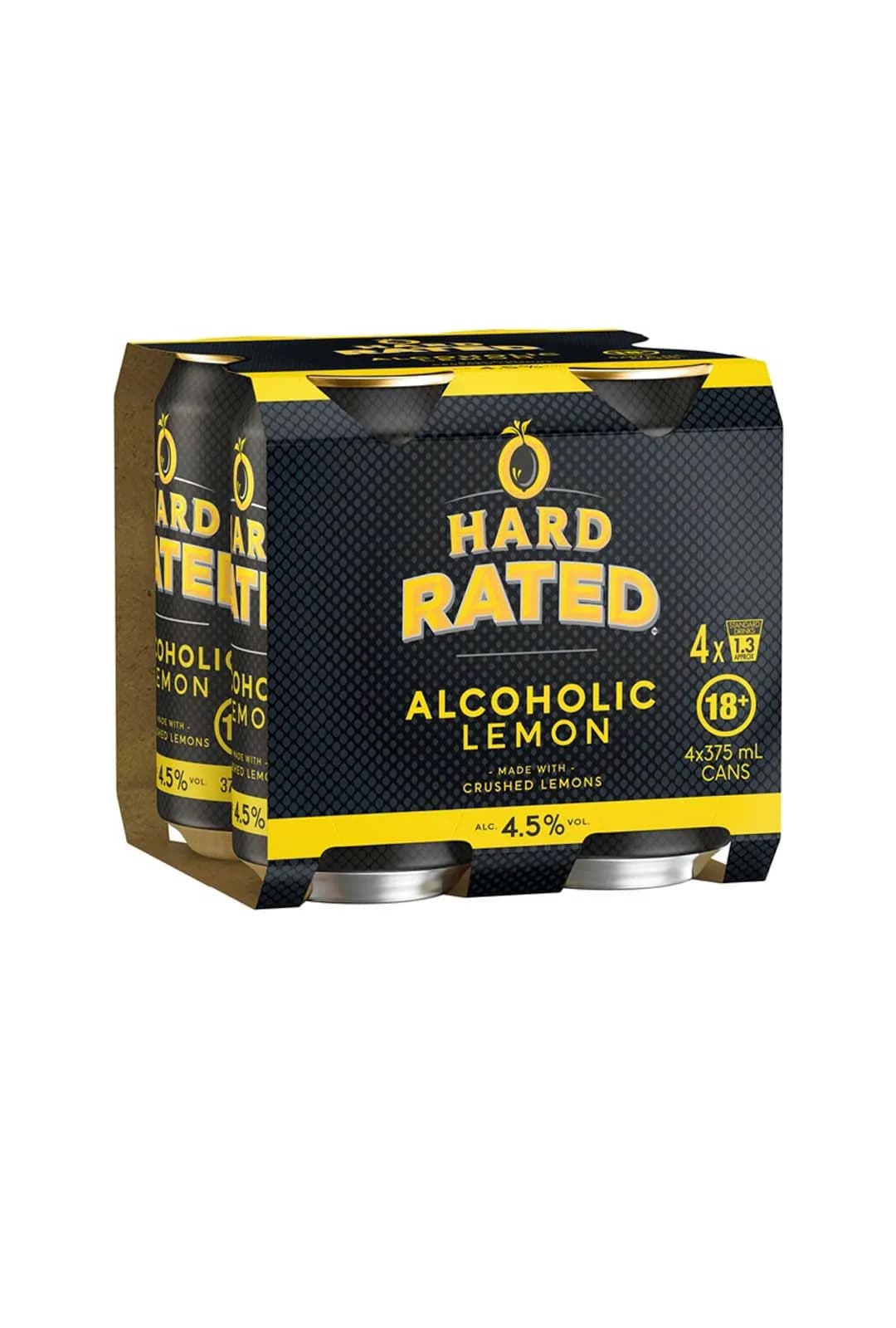 HARD RATED Alcoholic Lemon 4.5% Cans 375mL