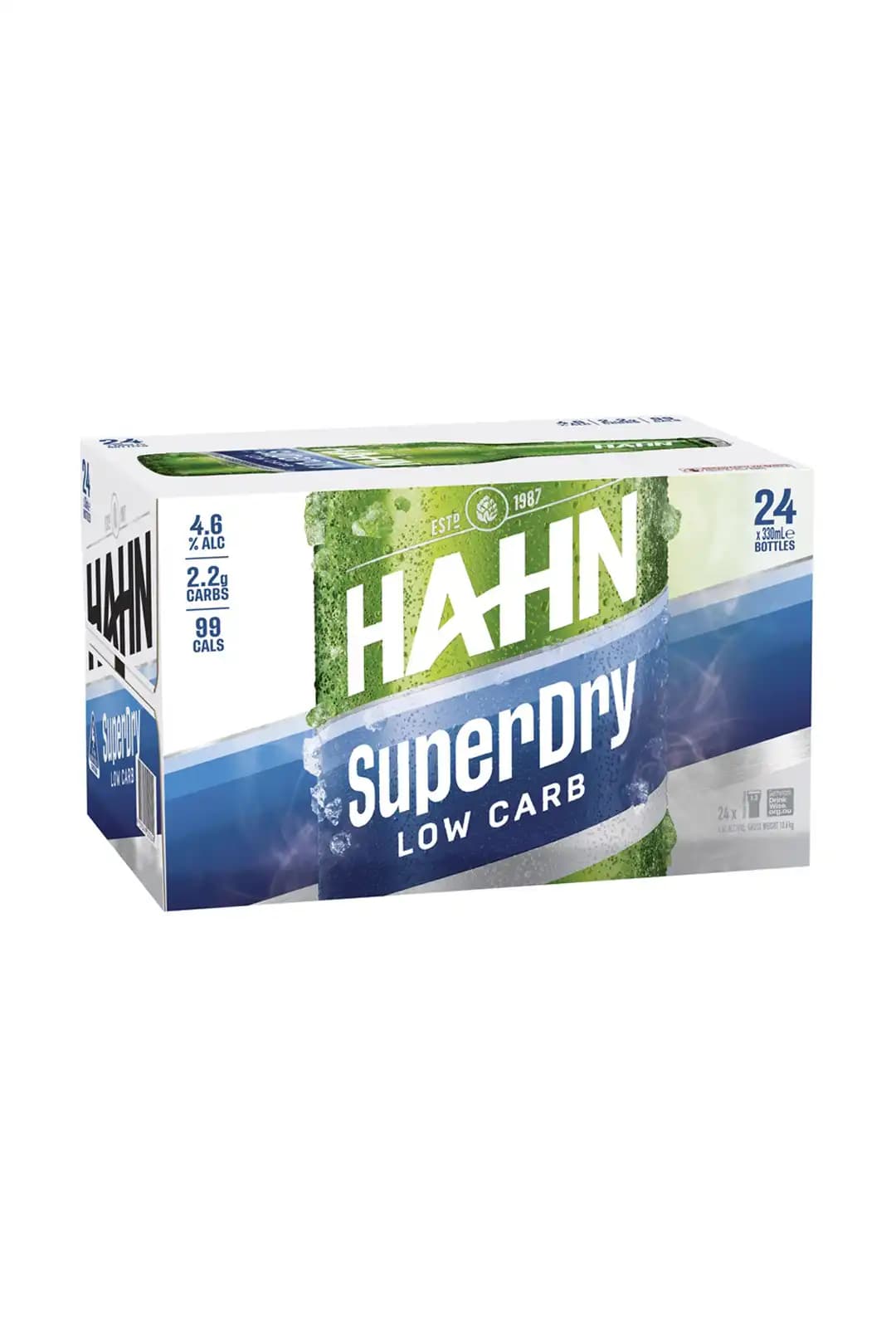Hahn Super Dry Low Carb Beer Bottles 330mL