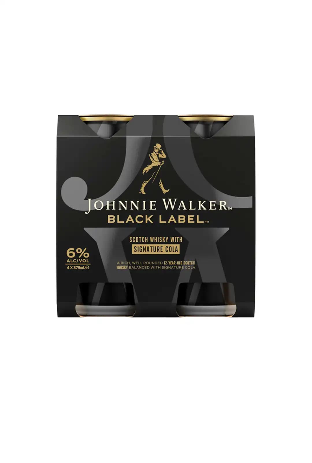 Johnnie Walker Black Label Scotch Whisky & Cola Can 375mL