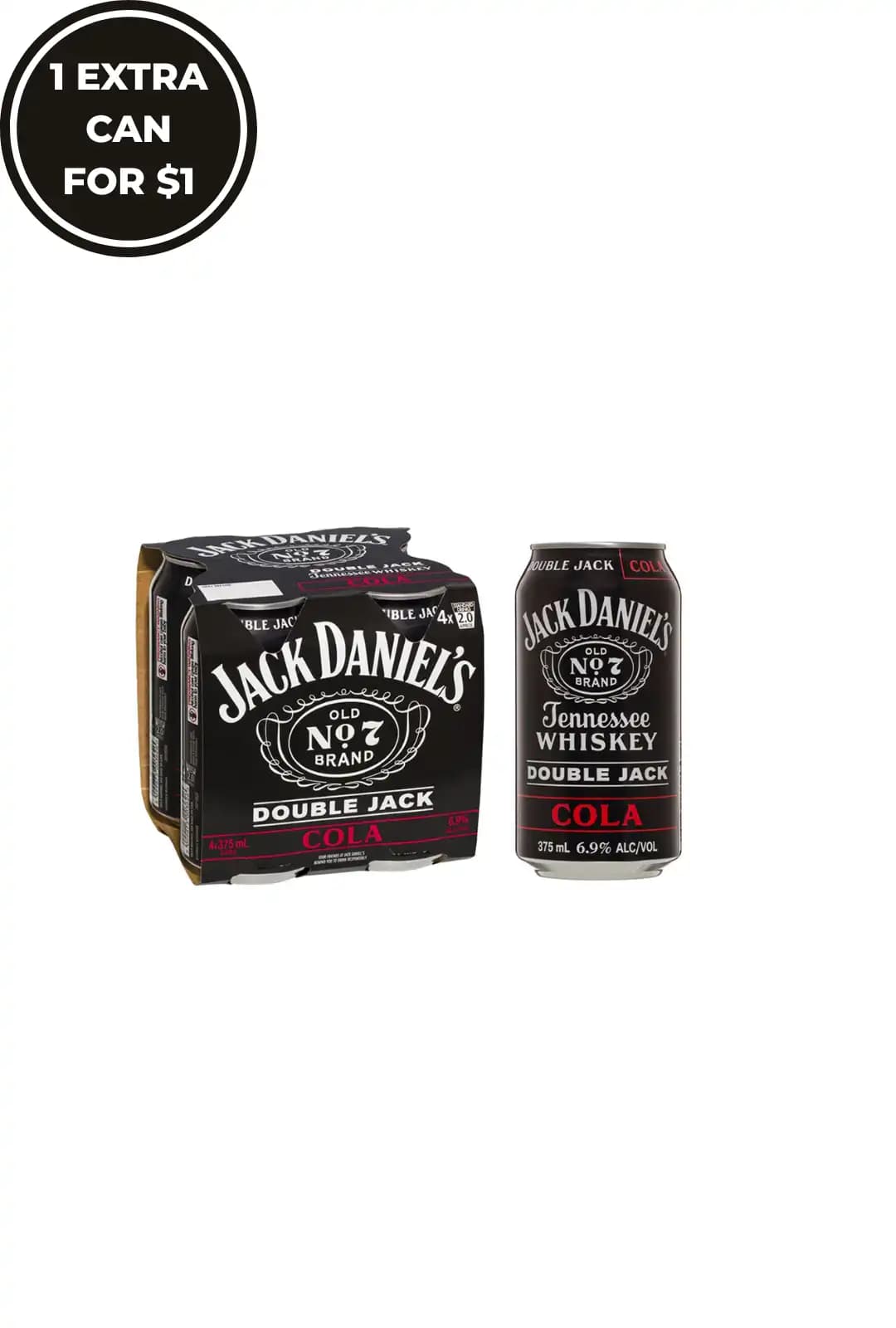 Jack Daniel Double Jack & Cola Cans 375mL
