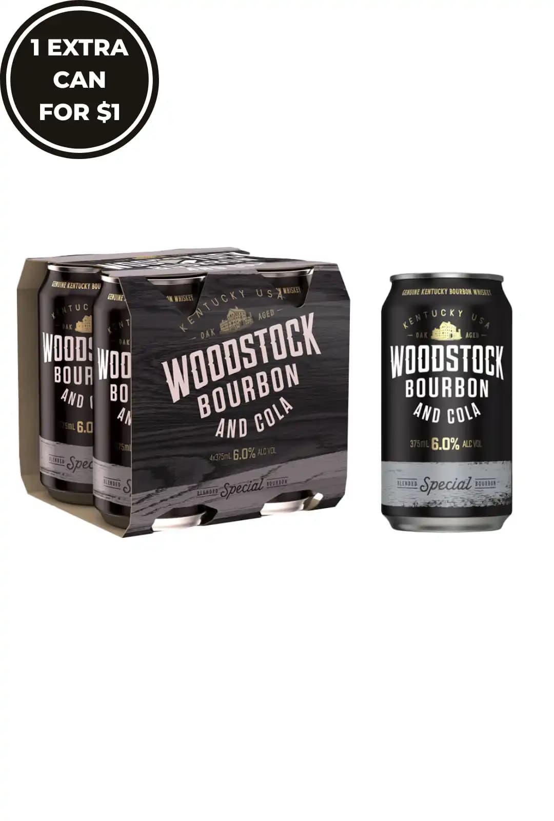 Woodstock Bourbon & Cola Cans 6% 375mL
