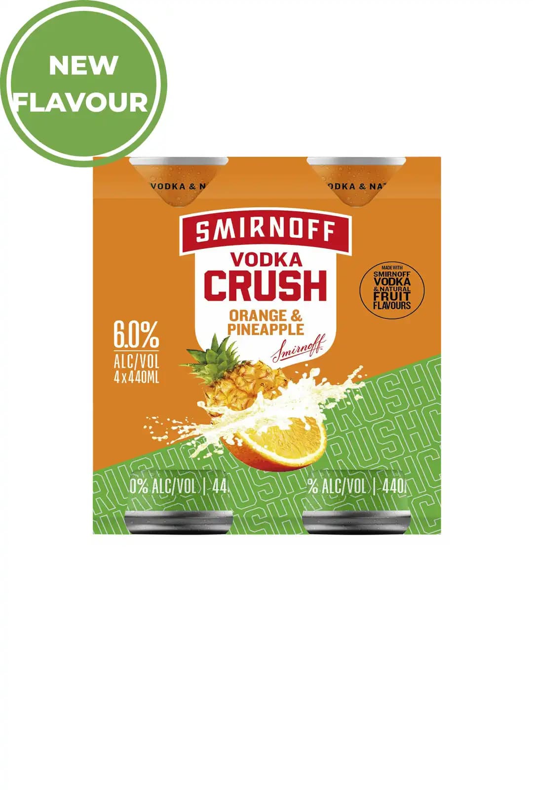 Smirnoff Crush Orange and Pineapple Cans 440mL