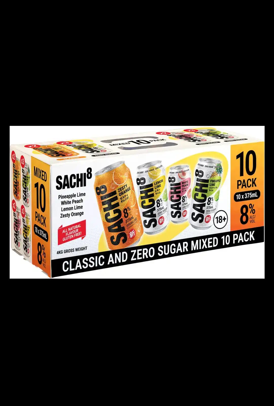 Sachi8 Sachi8 Classic & Zero Sugar Mixed 10 Pack